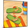 Green Flip Flops-Paul Brent-Mounted Art Print