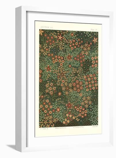 Green Floral Pattern-null-Framed Art Print