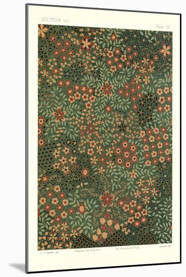 Green Floral Pattern-null-Mounted Art Print