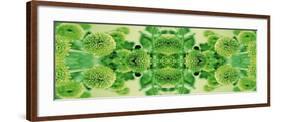 Green Flowers Kalidascope Effect-Tom Quartermaine-Framed Giclee Print