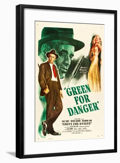 Green for Danger, Alastair Sim, Sally Gray on US poster art, 1946-null-Framed Art Print