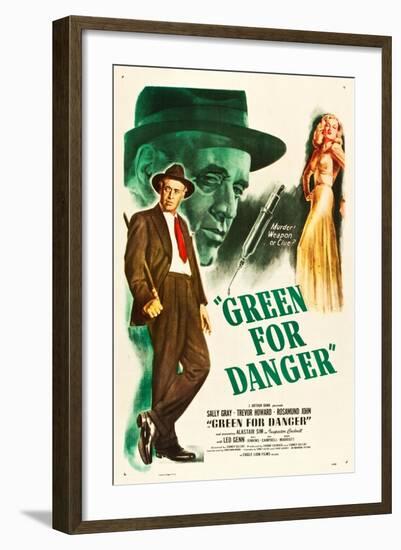 Green for Danger, Alastair Sim, Sally Gray on US poster art, 1946-null-Framed Art Print