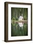 Green forest and chapel perfectly reflected in Lake Braies (Pragser Wildsee)-Roberto Moiola-Framed Photographic Print