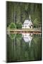 Green forest and chapel perfectly reflected in Lake Braies (Pragser Wildsee)-Roberto Moiola-Mounted Photographic Print