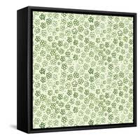 Green Freehand Flowers on Mint-Effie Zafiropoulou-Framed Stretched Canvas