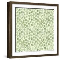 Green Freehand Flowers on Mint-Effie Zafiropoulou-Framed Giclee Print
