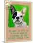 Green French Bulldog-Cathy Cute-Mounted Premium Giclee Print