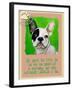 Green French Bulldog-Cathy Cute-Framed Giclee Print