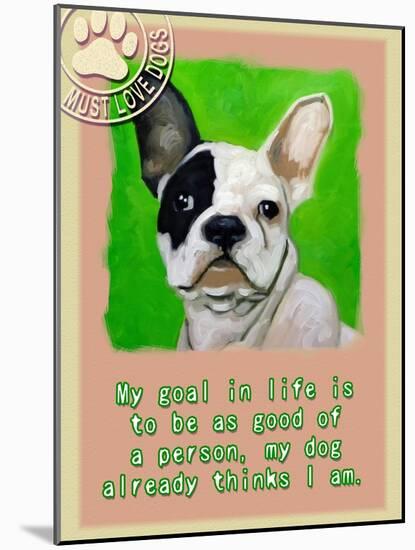 Green French Bulldog-Cathy Cute-Mounted Giclee Print
