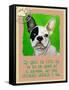 Green French Bulldog-Cathy Cute-Framed Stretched Canvas