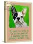 Green French Bulldog-Cathy Cute-Stretched Canvas