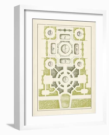 Green Garden Maze III-J.F. Blondel-Framed Art Print