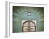 Green Gate in Pitam Niwas Chowk, City Palace, Jaipur, Rajasthan, India-Ian Trower-Framed Photographic Print