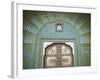 Green Gate in Pitam Niwas Chowk, City Palace, Jaipur, Rajasthan, India-Ian Trower-Framed Photographic Print