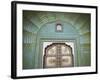 Green Gate in Pitam Niwas Chowk, City Palace, Jaipur, Rajasthan, India-Ian Trower-Framed Photographic Print