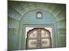 Green Gate in Pitam Niwas Chowk, City Palace, Jaipur, Rajasthan, India-Ian Trower-Mounted Photographic Print