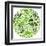 Green Globe Outline Made From Birds, Animals And Flowers Icons-Marish-Framed Art Print