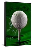 Green Golf Ball Splash-Steve Gadomski-Framed Stretched Canvas