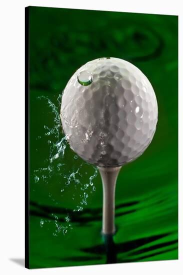 Green Golf Ball Splash-Steve Gadomski-Stretched Canvas