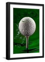 Green Golf Ball Splash-Steve Gadomski-Framed Premium Photographic Print