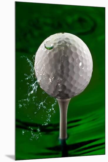 Green Golf Ball Splash-Steve Gadomski-Mounted Premium Photographic Print