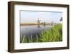 Green Grass Frames the Windmills Reflected in the Canal, Netherlands-Roberto Moiola-Framed Photographic Print