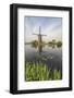 Green Grass Frames the Windmills Reflected in the Canal, Netherlands-Roberto Moiola-Framed Photographic Print