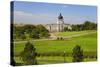 Green grass of park leading to South Dakota State Capitol and complex, Pierre, South Dakota-null-Stretched Canvas