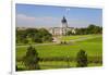 Green grass of park leading to South Dakota State Capitol and complex, Pierre, South Dakota-null-Framed Photographic Print