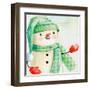 Green Hat Snowman-Kim Allen-Framed Art Print