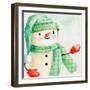 Green Hat Snowman-Kim Allen-Framed Art Print