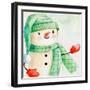 Green Hat Snowman-Kim Allen-Framed Art Print