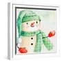 Green Hat Snowman-Kim Allen-Framed Art Print