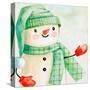 Green Hat Snowman-Kim Allen-Stretched Canvas