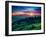 Green Hills Glowing by Warm Sunlight at Twilight. Dramatic Scene. Colorful Sky, Red Clouds. Carpath-Leonid Tit-Framed Premium Photographic Print