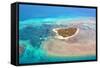 Green Island Great Barrier Reef, Cairns Australia Seen from Above-dzain-Framed Stretched Canvas