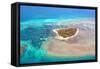 Green Island Great Barrier Reef, Cairns Australia Seen from Above-dzain-Framed Stretched Canvas