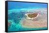 Green Island Great Barrier Reef, Cairns Australia Seen from Above-dzain-Framed Stretched Canvas