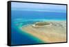 Green Island Great Barrier Reef, Cairns Australia Seen from Above-dzain-Framed Stretched Canvas