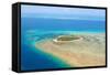 Green Island Great Barrier Reef, Cairns Australia Seen from Above-dzain-Framed Stretched Canvas