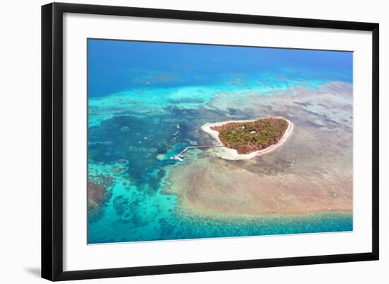 Green Island Great Barrier Reef, Cairns Australia Seen from Above-dzain-Framed Photographic Print