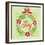 Green Joy Wreath-Teresa Woo-Framed Art Print