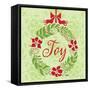 Green Joy Wreath-Teresa Woo-Framed Stretched Canvas