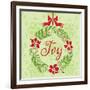 Green Joy Wreath-Teresa Woo-Framed Art Print