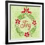 Green Joy Wreath-Teresa Woo-Framed Art Print