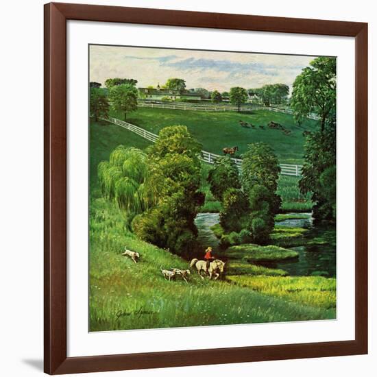 "Green Kentucky Pastures," July 29, 1961-John Clymer-Framed Giclee Print