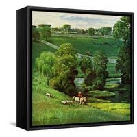 "Green Kentucky Pastures," July 29, 1961-John Clymer-Framed Stretched Canvas