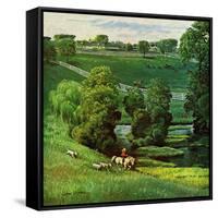 "Green Kentucky Pastures," July 29, 1961-John Clymer-Framed Stretched Canvas
