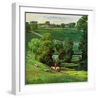 "Green Kentucky Pastures," July 29, 1961-John Clymer-Framed Giclee Print