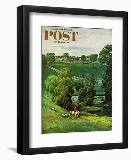 "Green Kentucky Pastures," Saturday Evening Post Cover, July 29, 1961-John Clymer-Framed Premium Giclee Print